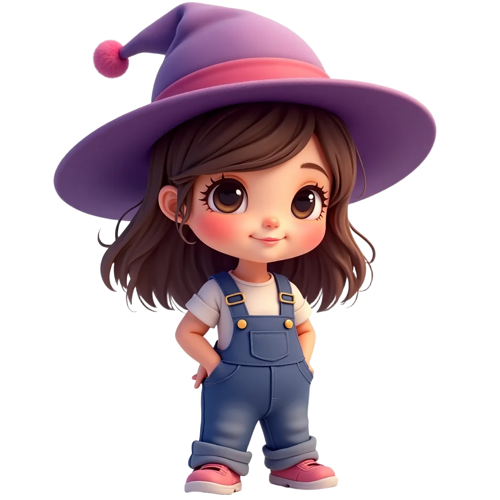 Cute Witch in Overalls